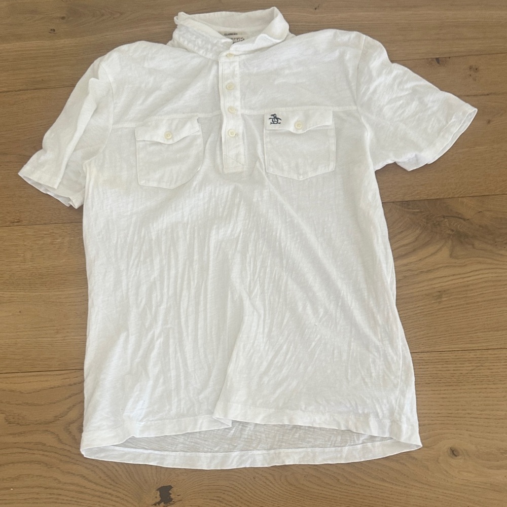 Original Penguin White Polo Shirt classic fit L